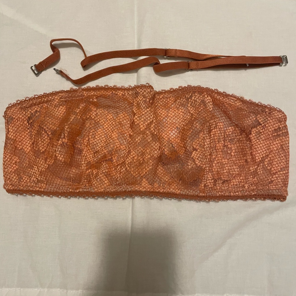 Victoria Secret Lace Bandeau Bra With Removable Straps 34C